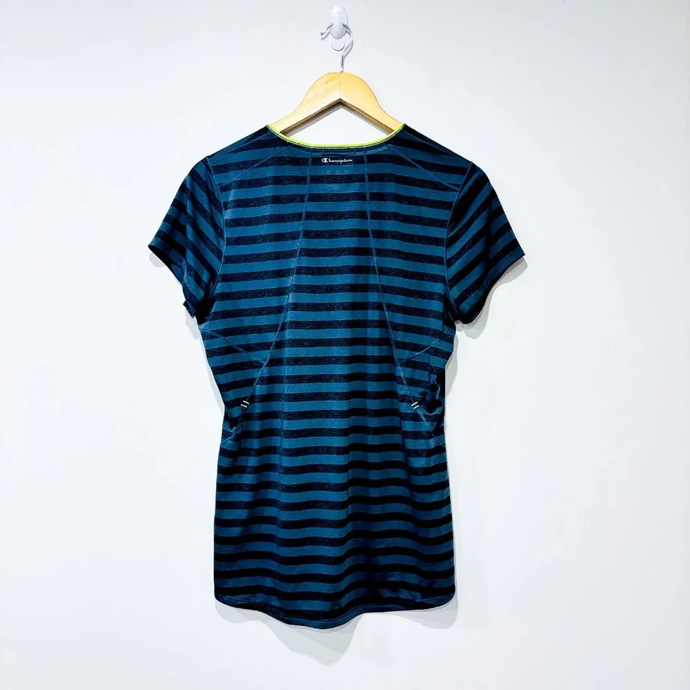 CHAMPION Grey striped sports t-shirt | sporty classic | Large - Picture 6 of 6